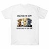 Hurt TShirt Head Me Make Happy Cotton Unisex My Make White Dogs HuUnisexs
