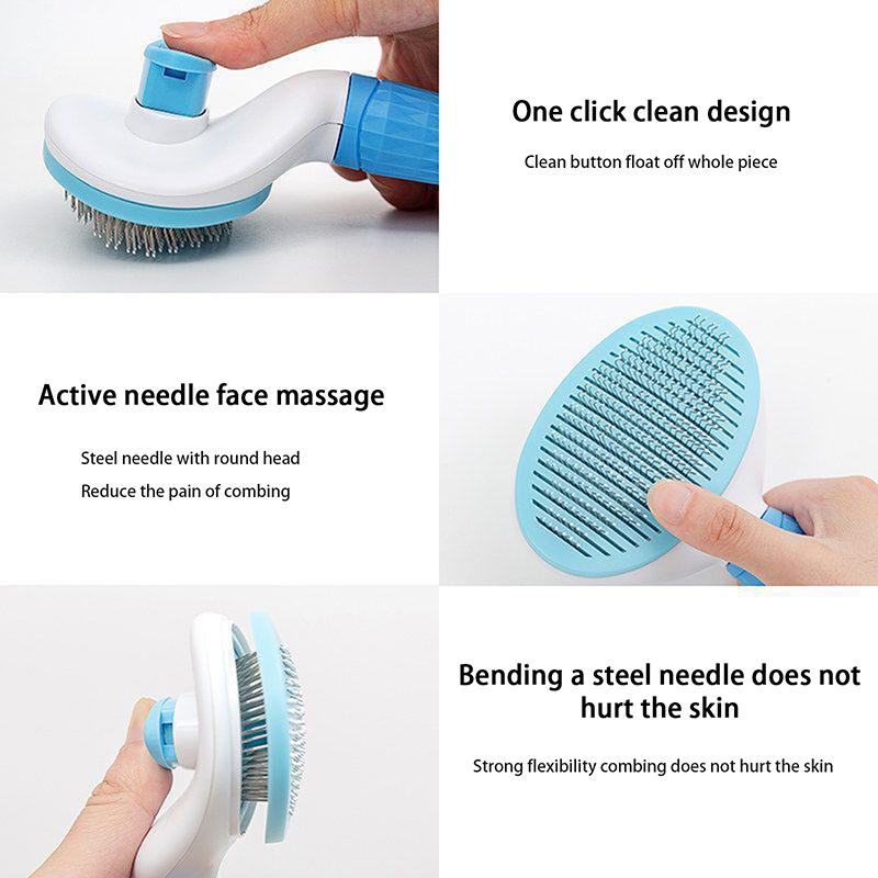 Нескользящая щетка для ухода за собаками и кошками, оборудование для ухода за собаками, расческа для удаления шерсти домашних животных, самоочищающаяся щетка-пуходерка, массажная расческа для предотвращения линьки