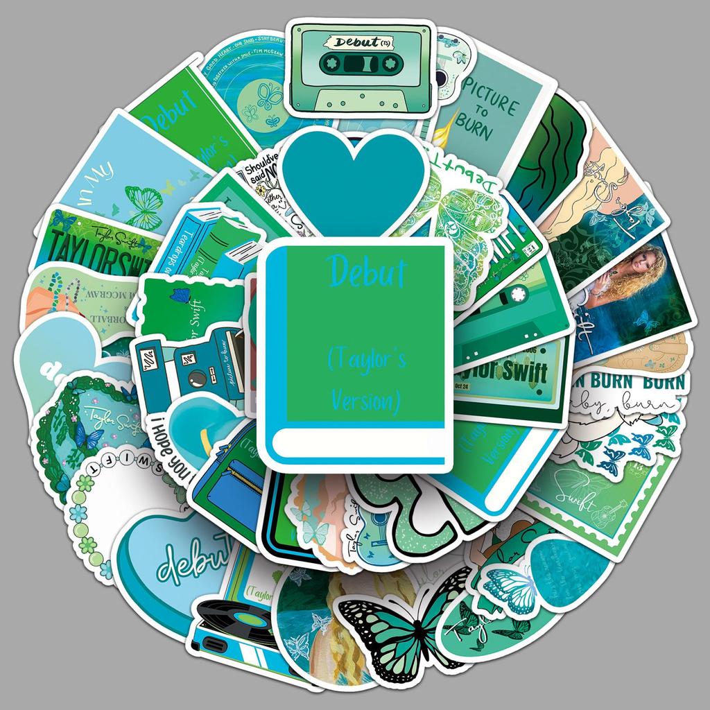 50 Taylor Self-Titled Album Stickers - Waterproof Decor for Phone Cases