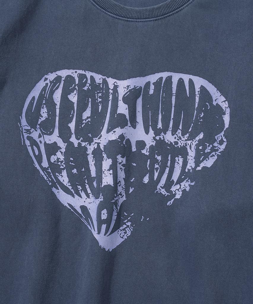 KNITTED Pigment Heart Sweatshirt Blue