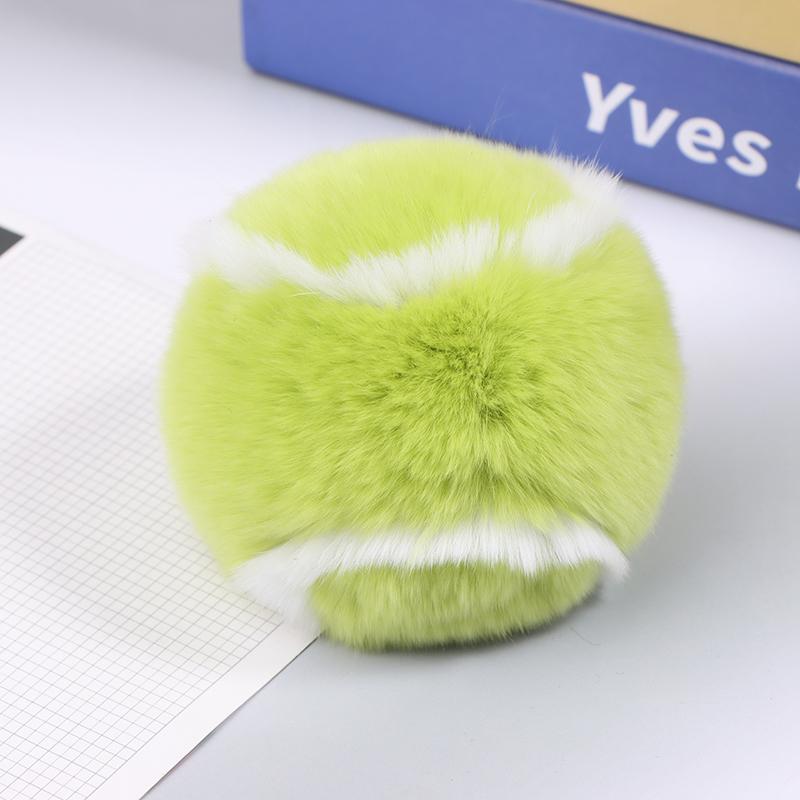 Мягкий пушистый теннисный мяч, плюшевый брелок, плюшевый мяч, брелок для девочек, рюкзак, подвесная сумка, подвесное украшение