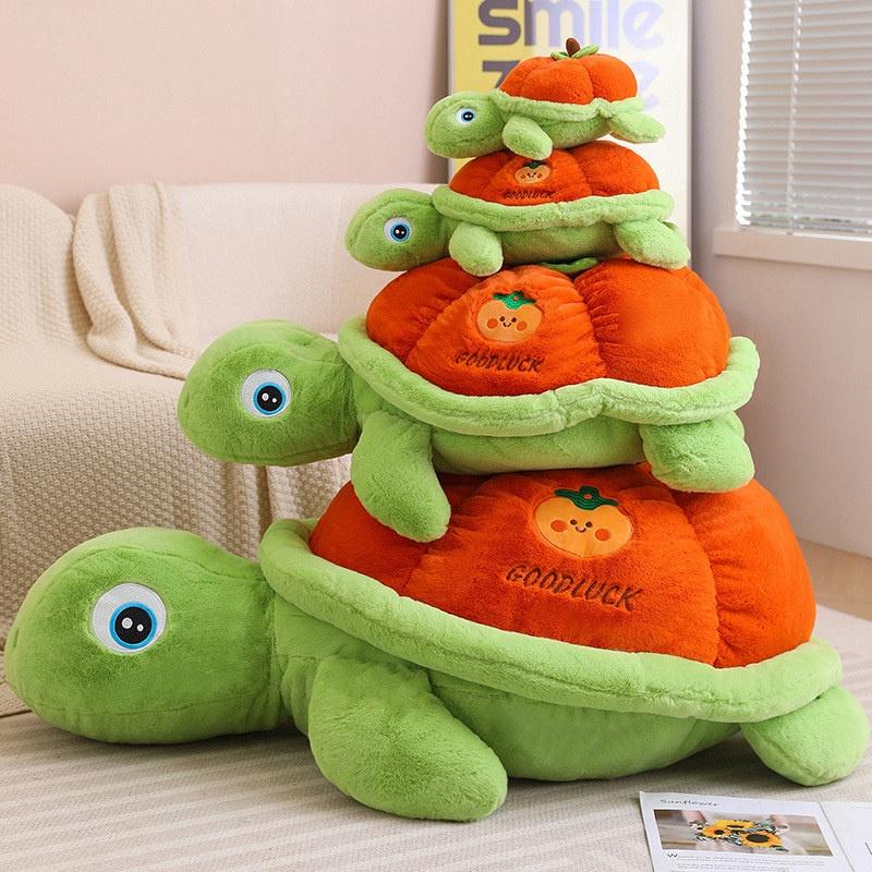 Cute And Cuddly Plush Toy Good Persimmon Turtle For Kids And Girls, Cartoon Style