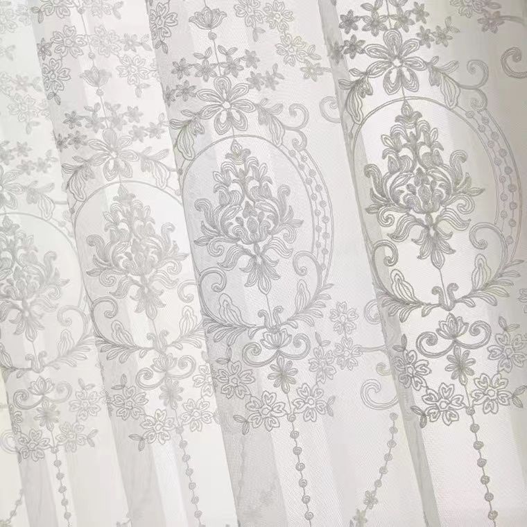 Французские винтажные кружевные шторы, полупрозрачная сетка с цветочным узором, современные простые панели для гостиной, спальни, балкона, прозрачные шторы, домашний декор