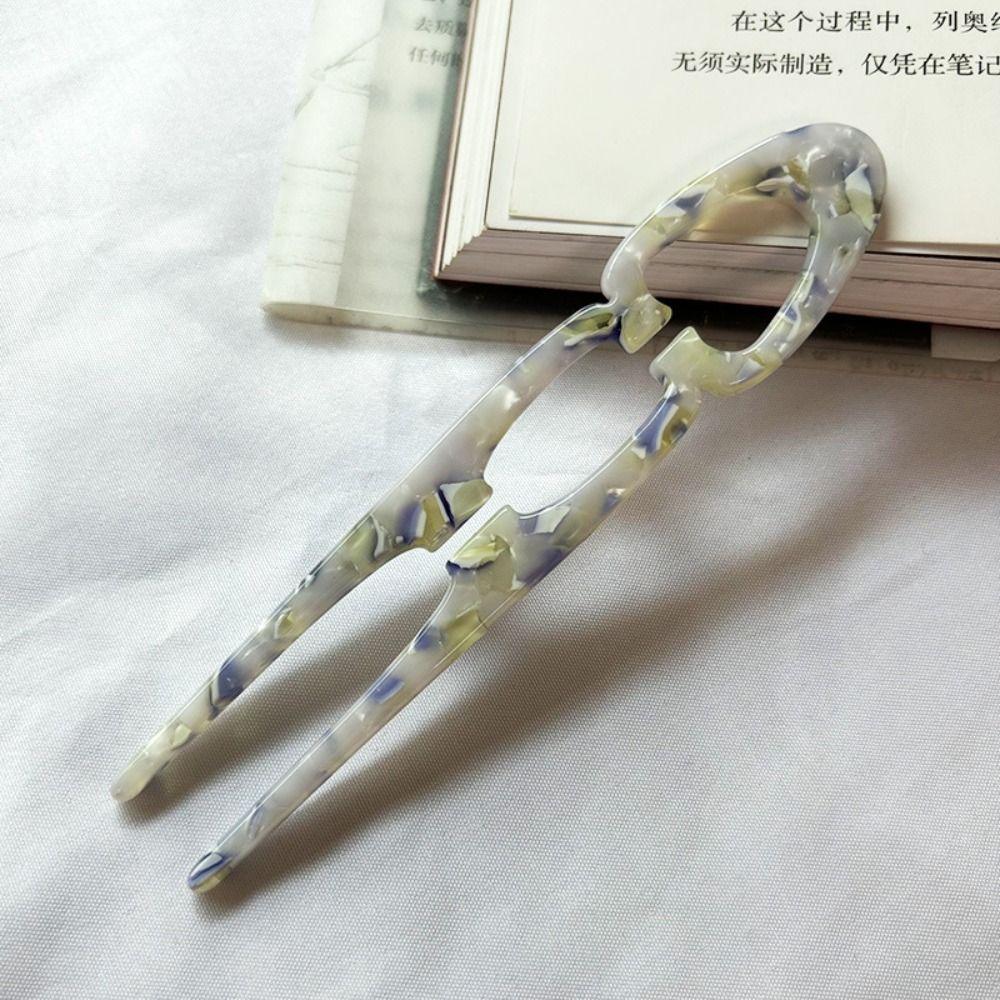 Acetate Hair Sticks U-Shaped Bun Hairpin Sweet Meatball Head Hairclip  For Woman Girl