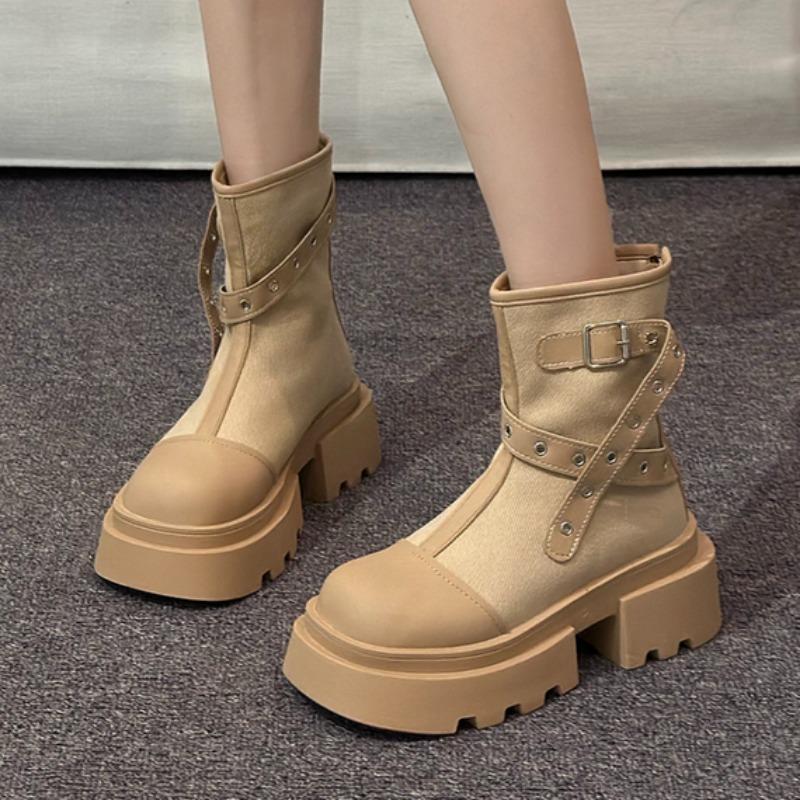 Flats Platform Ankle Boots Snow Women Fashion Chunky Shoes Woman 2024 Trend Goth Designer Pumps Shoes Winter New Botas Mujer