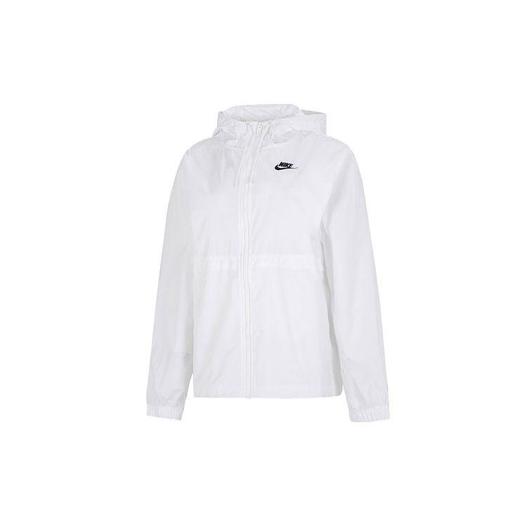 Nike Сплошной цвет, повседневная спортивная легкая ветровка с капюшоном, женские куртки белого цвета DM6180-100