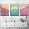 Abstract Landscape Painting On Canvas Wall Art Sun Mountain Posters and Prints Modern Nordic Pictures for Living Room Decoration