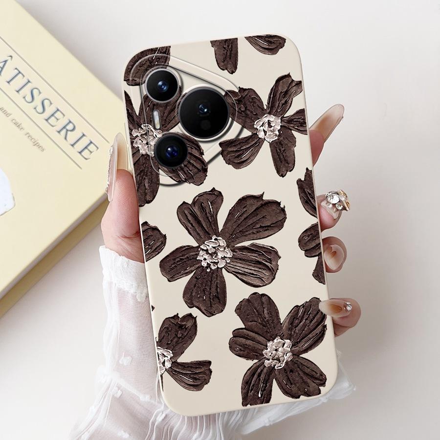 For Huawei Pura 70 Case Pura 70 Pro Back Cover Flower Slim Soft Silicone Funda Huawei Pura 70 Pro+ Shockproof Capa