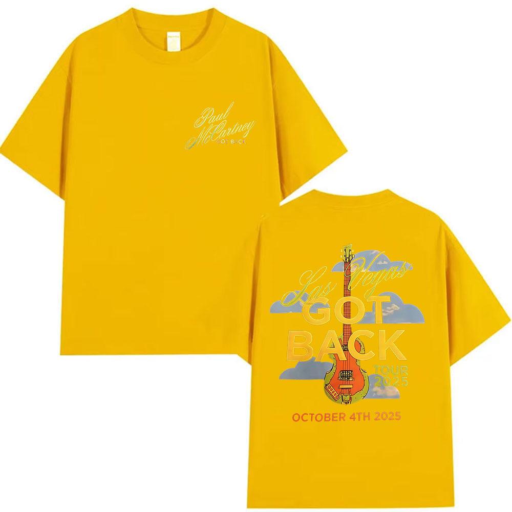 Rock Paul McCartney Got Back Tour 2025 Merch T Shirt Mens Hip Hop Pop Punk Short Sleeve Tshirt Loose Clothing Cozy Cotton Tees