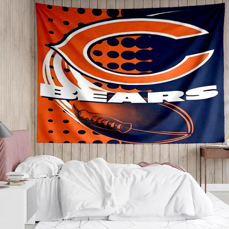 Chicago Bears Tapestry Accessories Playroom Tapestry, for Bedroom,Livingroom, dormitory Room Wall Decor Fan Birthday Gifts