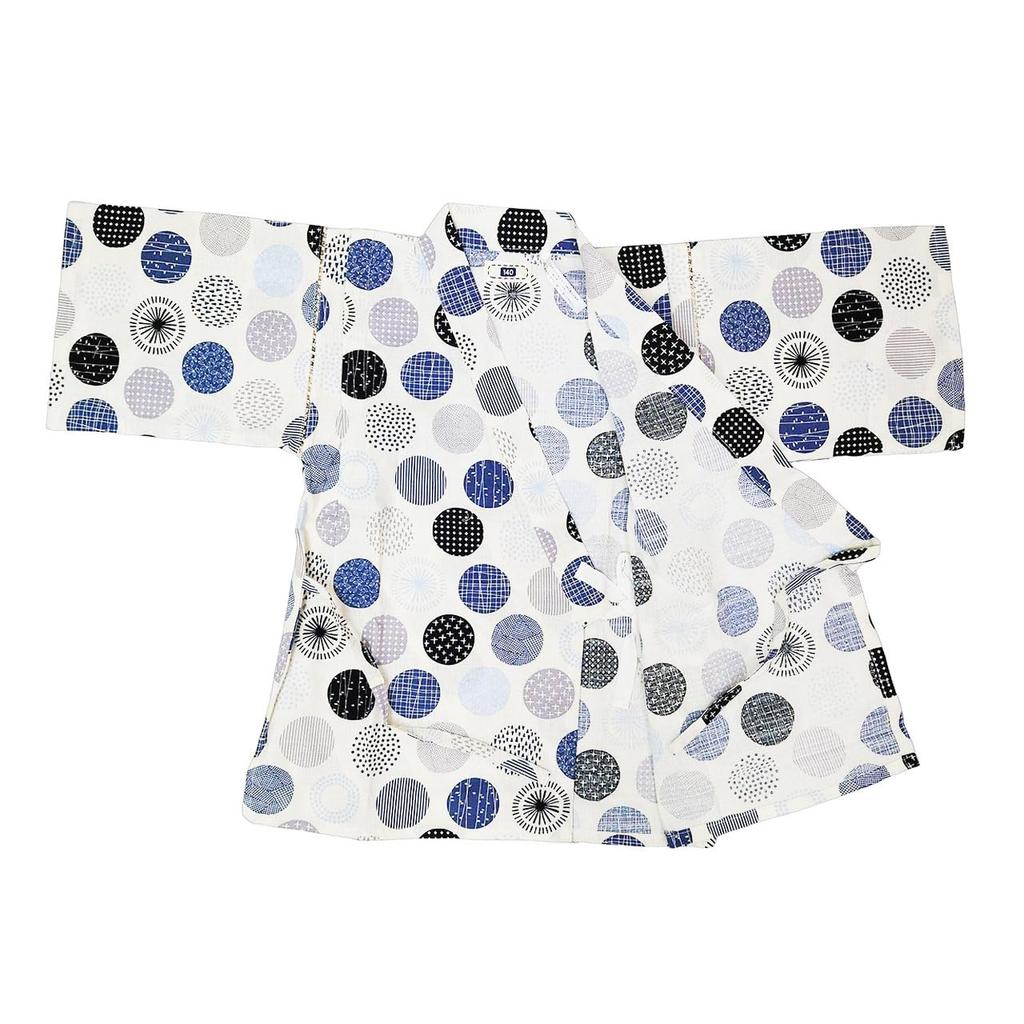 Jinbei Set for Boys and Nordic Polka Dot Made in Southern Cross 160cm Children's Juniors, Pattern, Japan, 100% Cotton, Fabric, Gray,