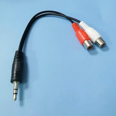 Двойной аудиокабель RCA 18 см к 3,5 мм стерео 3-полюсному разъему «папа» к 2 разъемам RCA «мама» Адаптер конвертера RCA красный черный
