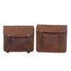 Quality Leather Motorcycle Saddle Bags Two Brown Leather Side Pouch Panniers