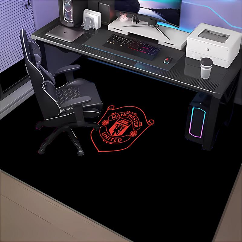 1PC Manchester Crest Floor Mat for Living Room, Game Rooms, Office, Bedroom, Office Floor Mat Playful Design, Christmas fan gifts
