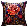 New Vintage Floral Pillowcase Creative Colored Glass Printed Home Sofa Car Cushion Pillowcase