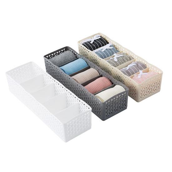 Модный полый пластиковый ящик для хранения шкафа, нижнее белье, носки, органайзер для галстуков