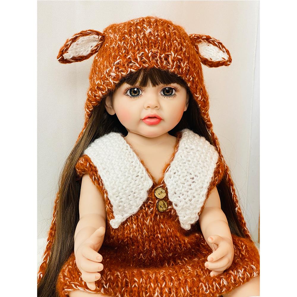 55 см кукла реборн, силиконовая водонепроницаемая кукла всего тела для маленьких девочек, принцесса, реалистичная мягкая сенсорная игрушка для детей