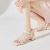 Thin Strap Straight Strap Fairy Style Thick Heel Fashionable Sandals