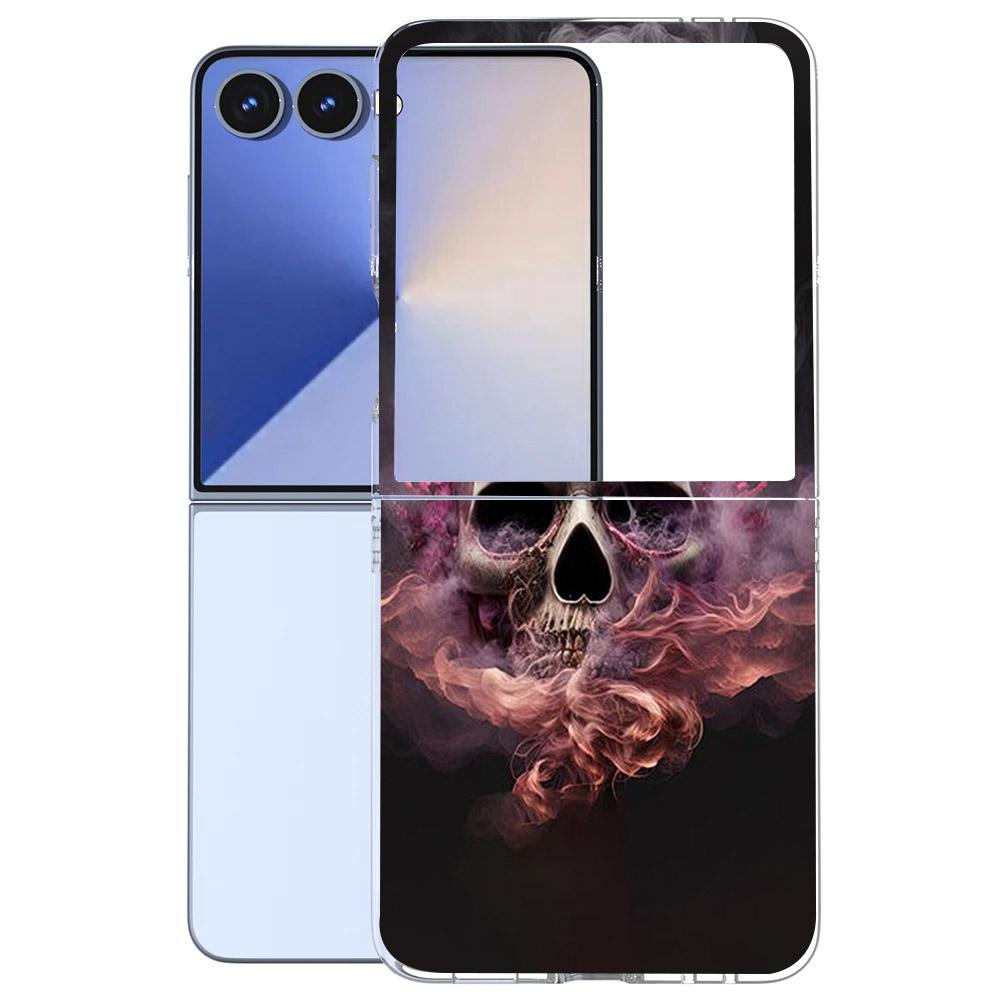 Для Samsung Galaxy Z Flip 7 6 5 4 3 Чехол Модный Рисунок Жесткий ПК Прозрачная Крышка Для Galaxy Z Flip7 Складные Чехлы Funda Coque