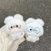 Newi Cute Soft Fluffy Bunny Plush Keychains Bear with Closed Eyes Crying Plush Pendant Cartoon Doll Toy Doll Hanging Decoration