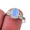 Natural Rainbow Moonstone Gemstone 925 Solid Sterling Silver Ring Size 8 A6f80