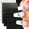 4pcs/set Roman Letter Nail Art Stickers Gothic Old Alphabet Nail Art Decals Self Adhesive English Words Sliders DIY Manicure Decorations