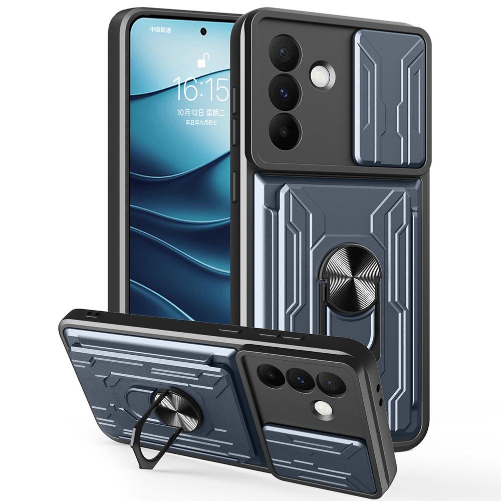 For Samsung Galaxy A36 5G Case PC+TPU Kickstand Phone Back Cover with Camera Slider