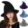 Solid Color Halloween Witch Hat High Quality Costume Hat Fashionable Magical Hat  For Women