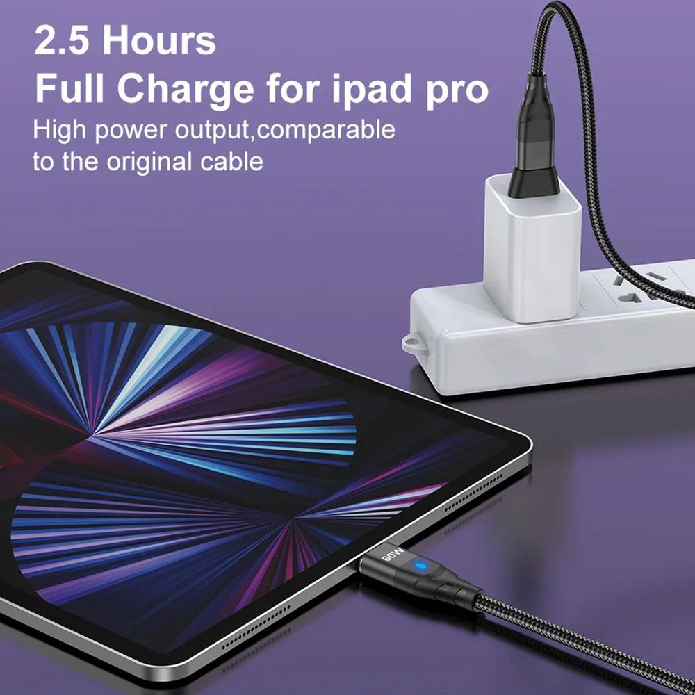 60 Вт PD кабель для быстрой зарядки USB C на Type C Micro Магнитный кабель для передачи данных 3A USB-кабель для iPhone 13 Macbook Huawei Samsung S22