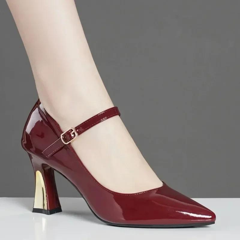 Женские туфли-лодочки женские удобные модные туфли на высоком каблуке женские с заостренным носком элегантные современные туфли