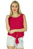 Womens Fuschia Short Casual Custom Top Georgette Crop Blouse