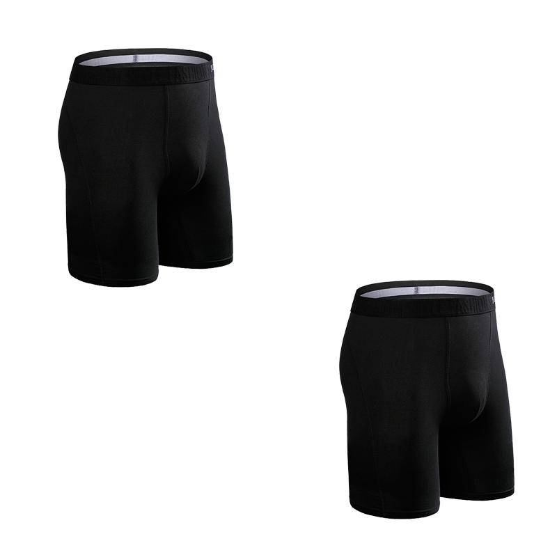 BONITOS 2шт длинные мужские трусы вентилируемые боксеры нижнее белье для мужчин трусы сплошной цвет