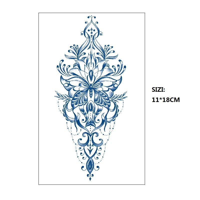 Herbal Juice Tattoo Sticker Geisha Bergamot Brahma Blossom Back Arm Back Non-Reflective Keep 15 Days Sticker