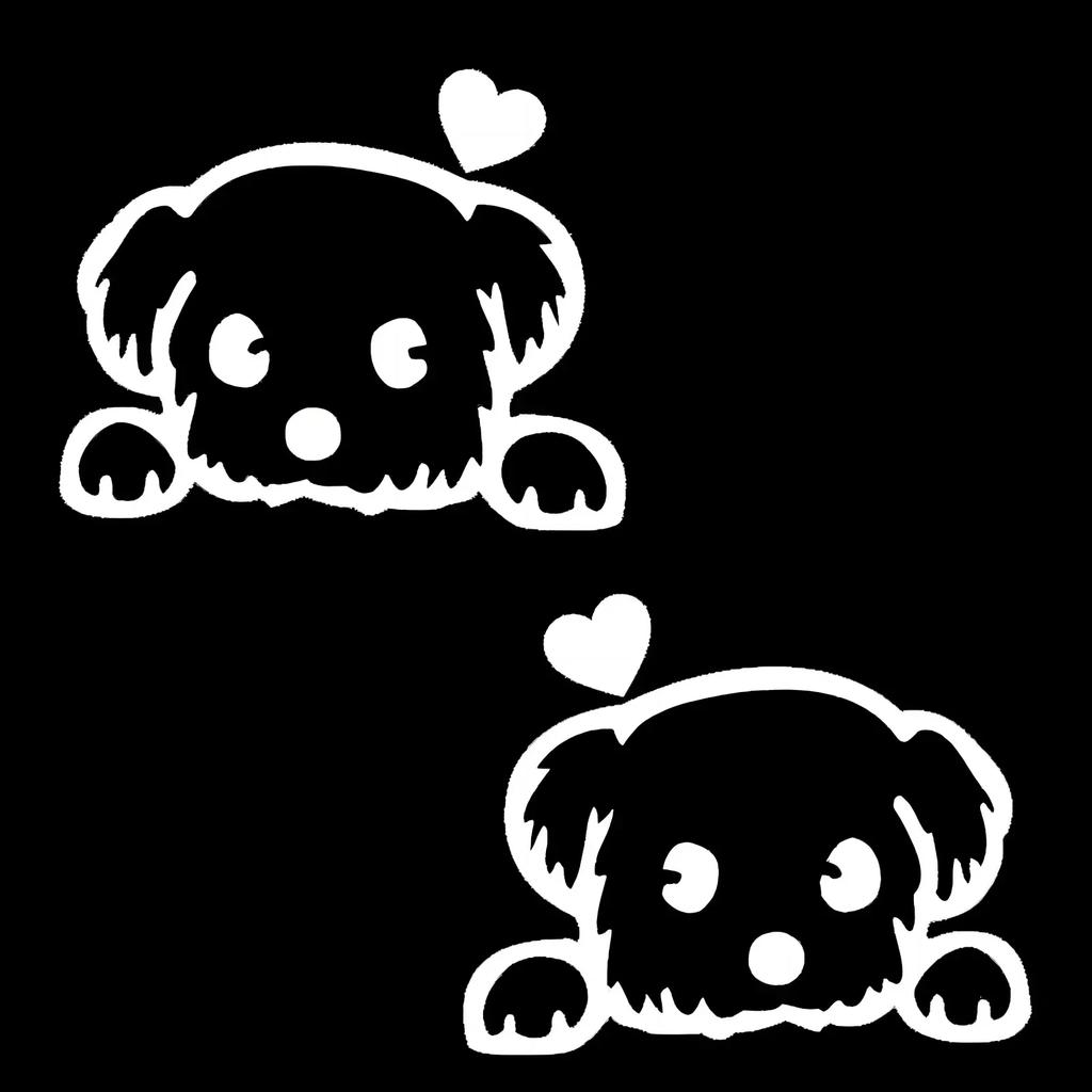 2 шт./набор Милая собака Автомобиль Мотоцикл Внедорожник Грузовик Окно Стена Играть Роль Наклейки Наклейка на зеркало заднего вида Автоаксессуары