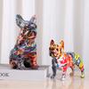 Bulldog Statue Dog Desktop Ornament Funny French Bulldog Figurine Creative Resin Puppy Figurine for Bookshelf Table TV Cabinet