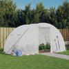 VidaXL Greenhouse with White Steel Frame 8 M² 4x2x2 M, Polytunnel, Cold Frame, Tomato Greenhouse, Garden Greenhouse, 364083