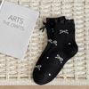 Носки с кружевными оборками для женщин, милые носки для девочек JK Lolita Kawaii, милые носки для принцесс, милые носки с бантом в балетном стиле, черные, белые, серые, длинные носки, подарки