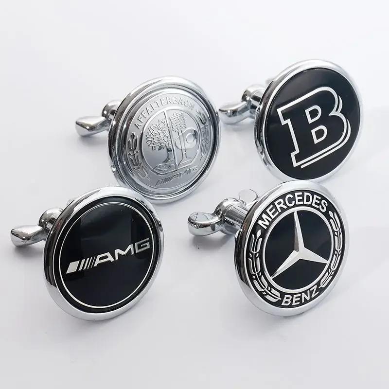 KSCO4 45mm Car Front Emblem Badge Modified Bonnet Chrome Hood Cover for Mercedes Benz AMG W203 W204 C E S Class W210 W211 W220