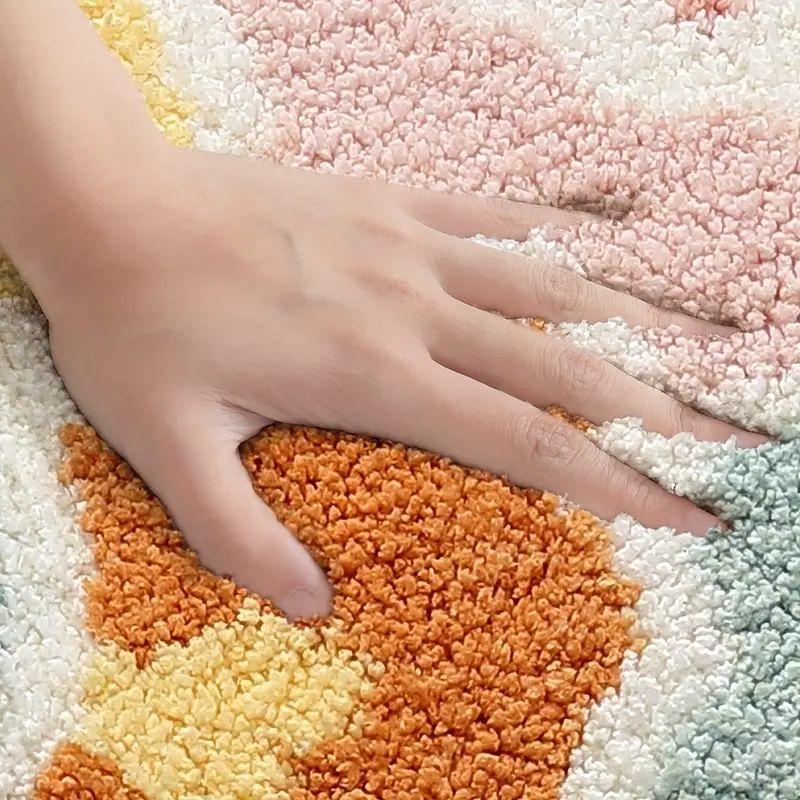 40*60cm Cute Flower Bathroom Rug, Machine Washable Bathroom Floor Mat, Extra Soft Absorbent Non-Slip Bath Rug