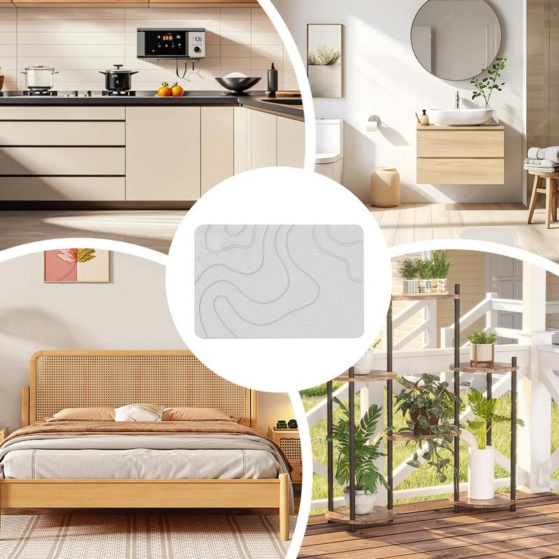 1PC Super Absorbent Non-slip Bathroom Mat Diatomaceous Earth Bathroom Mat Quick Drying Bath Mats Entryway Rugs Home Decoration