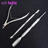 3pcs Set Stainless Steel Nail Cuticle Remover Spoon Pusher Cutter Nipper Clipper Trimmer Manicure Tool