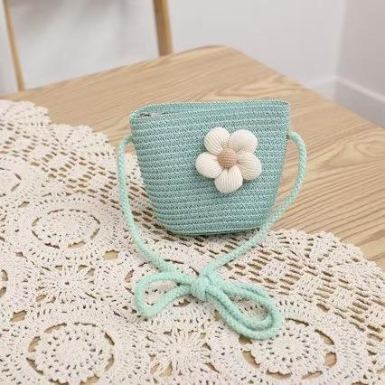 Summer children's sun hat spot straw hat bag cover children's sunscreen beach hat straw sun hat