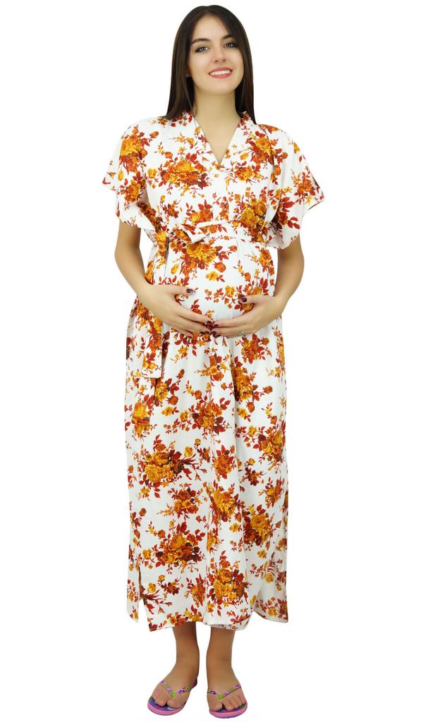 Bimba Delivery Maternity Gown Caftan Maxi| Front & Back Button Kaftan Dress