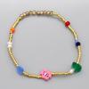 BONBEAU Color flower gold beads Bracelet Freshwater pearl gold bead flower bracelet 3 colors