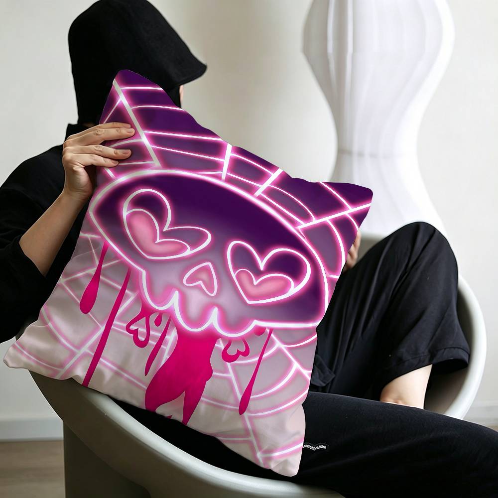 Anime Hhazbin Hhotel Angel Dust Cushion Cover Inches Farmhouse Decor Home Throw Pillow Covers for Couch Decorations
