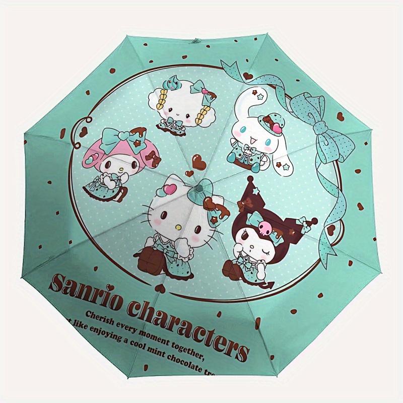 Sanrio Characters Automatic Opening and Closing Parasol Compact Travel umbrella with 8 Ribs for Women and Men Ideal Birthday/Christmas Gift,