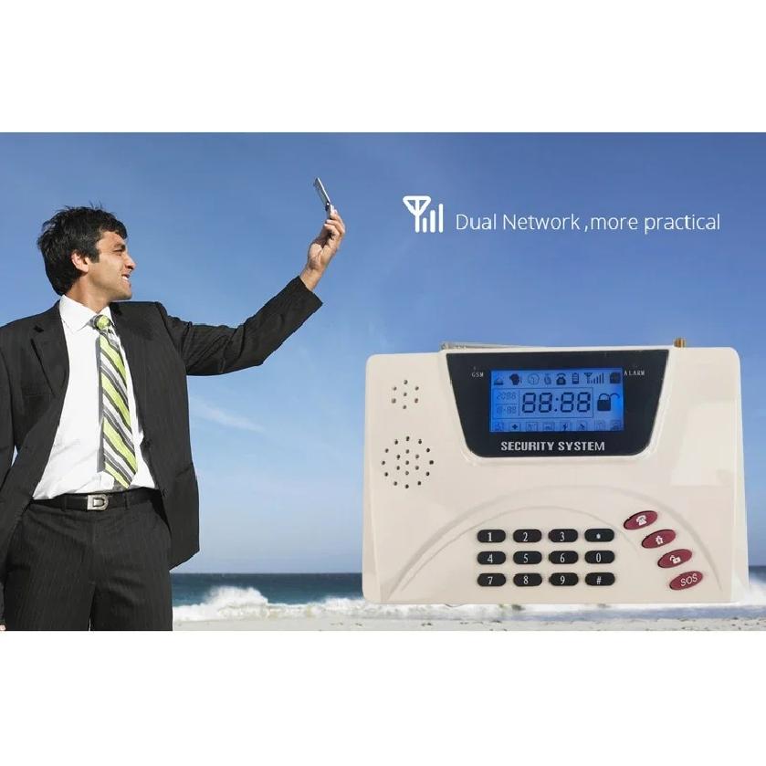 1Set Dual Antenna Alarm System 2G GSM Telephone Cable 99 Wireless 4 Wire Remote Control Support Infrared Sensor Door Open Alarm