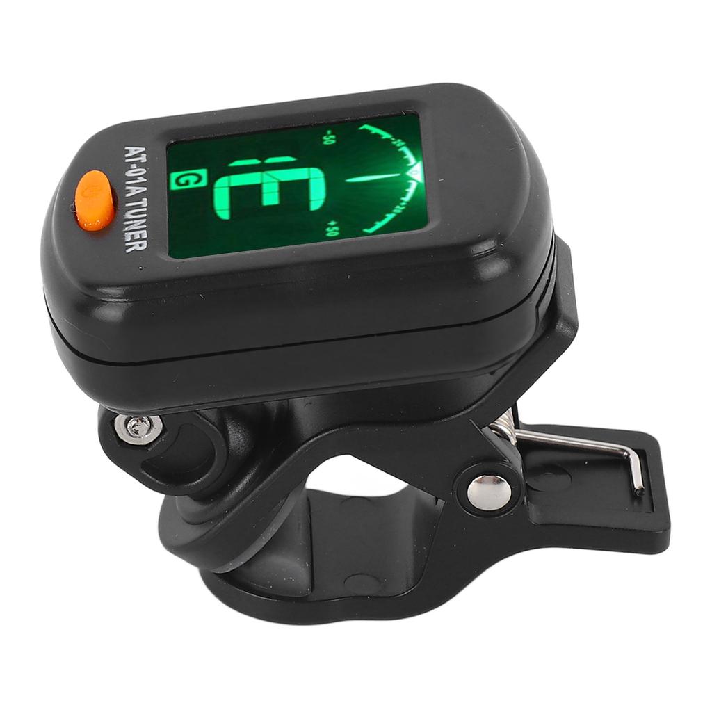 Acoustic Guitar Tuner Clip On Automatic Universal Professional for Ukulele Black
