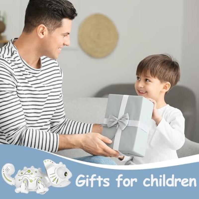 OBEST Робот-хамелеон на дистанционном управлении, Светящаяся и звуковая роботизированная игрушка, Игрушка-хамелеон-хищник для детей, мальчиков, девочек, Подарки