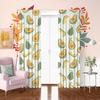 2 Pieces - Cartoon Fruit Pear Print Curtain, 100% Polyester Material, Suitable for Bedroom Curtains and Living Room Decoration